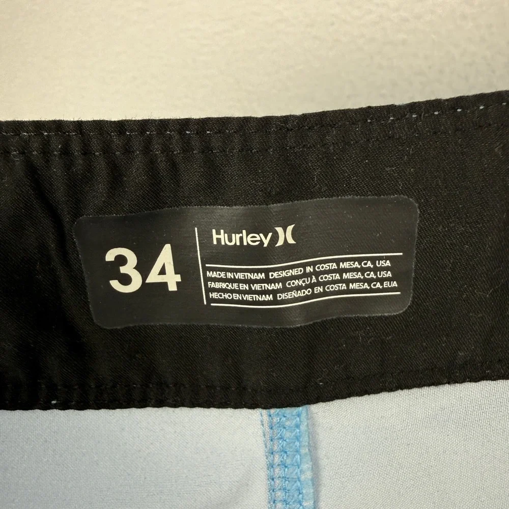 NWT Hurley Board Shorts Mens 34 Blue Green Ombre Weekender Zip Cargo MBS0012090